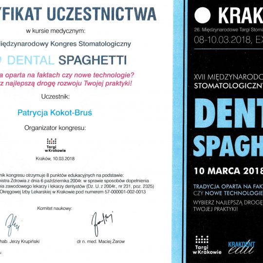 Certyfikat Dental Spaghetti
